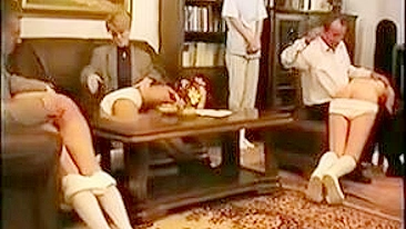 Naughty Schoolgirls Get a Hard Spanking from the Principal - Red Ass Pain