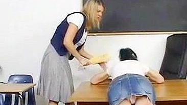 Spanked by Teacher - A Painful Lesson for Naughty Schoolgirl