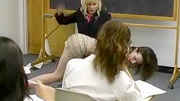 Spanking Punishment - Cute Girl Gets Spanked by Female Teacher in Classroom