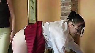 Strapping, Spanking Punishment of Red Ass in Teen XXX Video