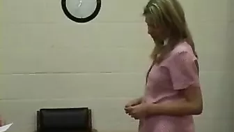 Teen Punishment - Spanking and Caning for Car Crime in Red Dress