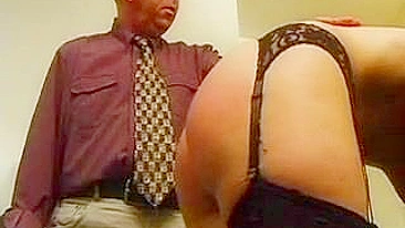 Spanking the Teacher - A Punishment with Red Ass
