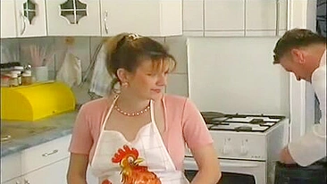 Busty Pregnant Woman Gets Fiery Kitchen Encounter