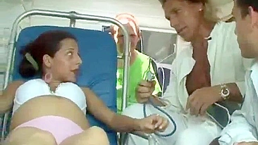 Pregnant Latina  Experiences Unforgettable Moment with Guy in Ambulance Car Before Giving Birth