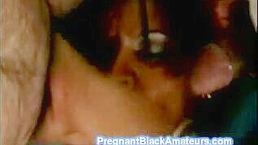 Interracial XXX Scene, White Hunk Gives Pregnant Black Skank Intense Doggystyle Drilling