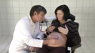 Pregnant Brunette Woman Experiences Unusual Gyno Exam with Doctor