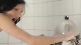 Pregnant Brunette Woman Experiences Unusual Gyno Exam with Doctor