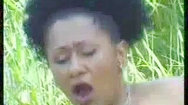 Pregnant African Woman Fucked By Skinny White Elderly Man By The River