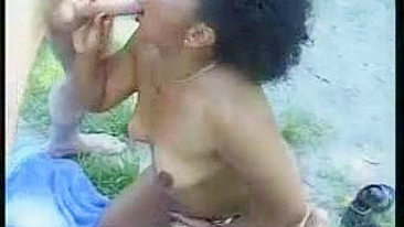 Pregnant African Woman Fucked By Skinny White Elderly Man By The River