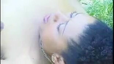 Pregnant African Woman Fucked By Skinny White Elderly Man By The River