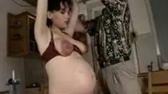 Pregnant Woman Pleasures 8-Month Pregnant Wife