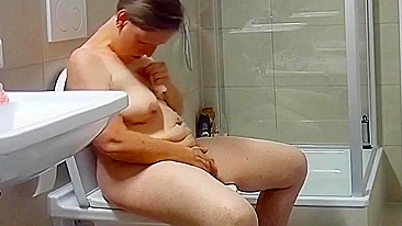 Son catches mature mom masturbating in the toilet she needed a couple more orgasms
