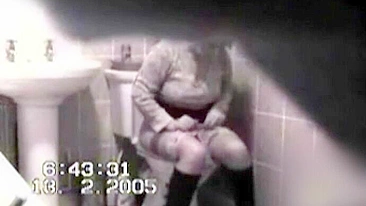 Caught on cam coworker Is masturbating in toilets and attempting not to moan too noisy