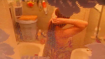 Son's Slutty Mom Caught on Spy Camera Masturbating in Shower!