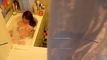 Son's Slutty Mom Caught on Spy Camera Masturbating in Shower!