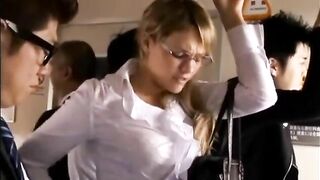 Japanese Passengers Grope Hot Milf on Train