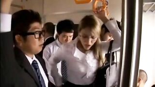 Japanese Passengers Grope Hot Milf on Train