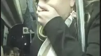 Naughty Japanese Guy Gropes American Journalist on Bus in Public