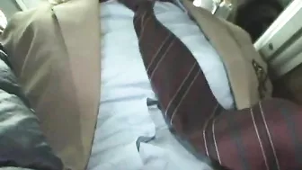 Brunette Schoolgirl Gets Blowjob by Japanese Guy