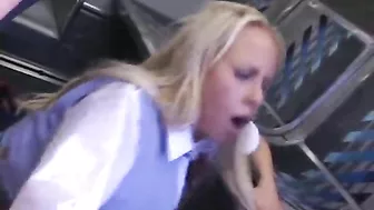 Groped and Banged by Japanese Guy on a Bus - Lexie Belle and Carla Cox