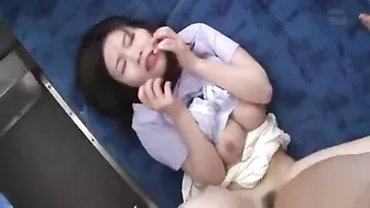 Japanese Public Blowjob - Shameless Young Girl fucks old man on bus