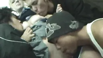 Japanese Blowjob on Blonde Schoolgirl during Bus Ride