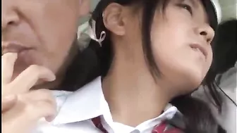 Japanese Schoolgirl Ari Sato Molested by an Elderly Man in Part 1, featuring Ari Sato and Sato's molestation by an elderly man.