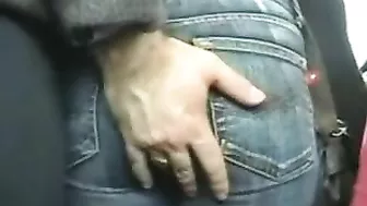 Public Bus Groper Grabs Nice Ass on Girl