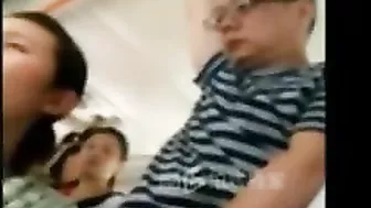 Creepy old man exposes himself on crowded bus in front of stoned woman