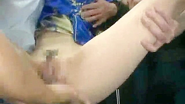 Japanese Girl Groped on Bus while Wearing Chinese Dress and Pantyhose