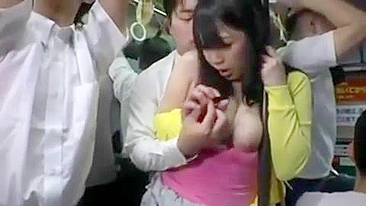 Japanese Schoolgirl Blowjob and Sex in Public Bus