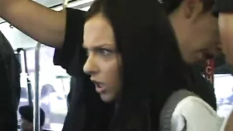 Japanese men grope brunette schoolgirl on bus in sexually explicit video Japanese men grope brunette schoolgirl on bus in sexually explicit video