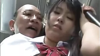 Japanese Schoolgirl Groped on Bus by Old Perv with Big Natural Boobs Japanese Schoolgirl Groped on Bus by Old Perv with Big Natural Boobs