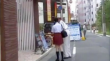 Japanese Schoolgirl Groped on Bus by Old Perv with Big Natural Boobs