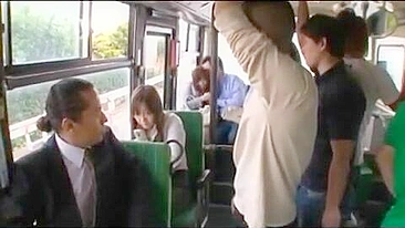 Japanese Businesswoman Gets Gangbanged on Crowded Public Bus