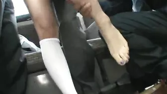 Japanese Schoolgirl Groped on Bus while Forced to wear Maid Uniform