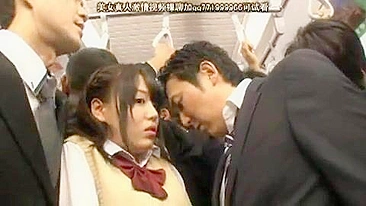Unprotected Japanese Schoolgirl Surprised by Two Old Pervs