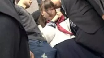 Japanese Schoolgirl Gets Rough Ride from Two Sex offenders on Bus