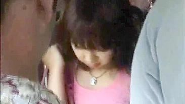 Gangbang in Public Transportation with Double Penetration of Cute Ass Girl