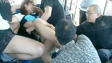 Businesswoman Gets Gangbanged by Group of Passengers in Public Bus