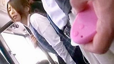 Maniac Uses Vibrator on Teen in Public bus, japanese,  asian