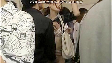 Housewife's Encounter with Sex Offender on Crowded Train, Japanese MILF Gets Hot and Wild!