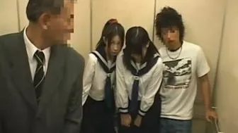 Japanese Dirty Boy Almost Gets Caught Harassing Two Schoolgirls in Elevator Japanese Dirty Boy Almost Gets Caught Harassing Two Schoolgirls in Elevator