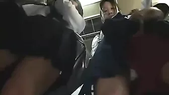 Japanese Dirty Boy Almost Gets Caught Harassing Two Schoolgirls in Elevator
