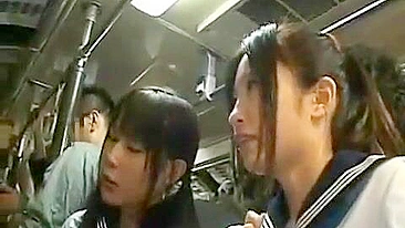 Japanese Dirty Boy Almost Gets Caught Harassing Two Schoolgirls in Elevator