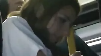 Blonde Schoolgirl Groped and Fucked in the Bus