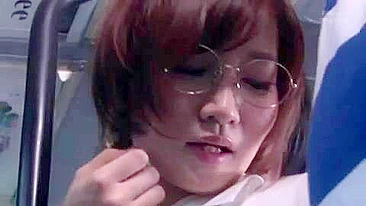 Schoolgirl Gets Public BJ on Bus from Big Japanese Cock