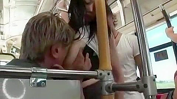 Busty Asian MILF Groped and Assaulted by Group of Horny Maniacs in Public Bus