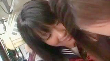 Two Schoolgirls Assault Milf Woman In Public Bus