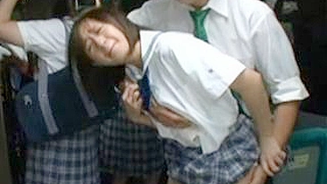 Japanese Bus Public Schoolgirl Rough Fucked by Old Horny Passenger